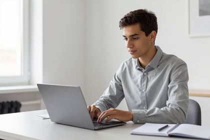 International student on a video call