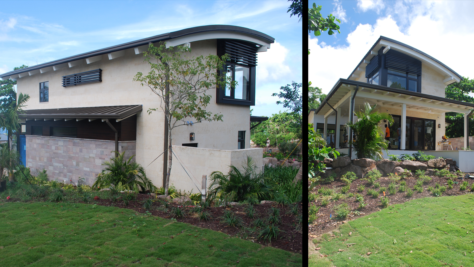 Two pictures of a house one of which has the word access on it