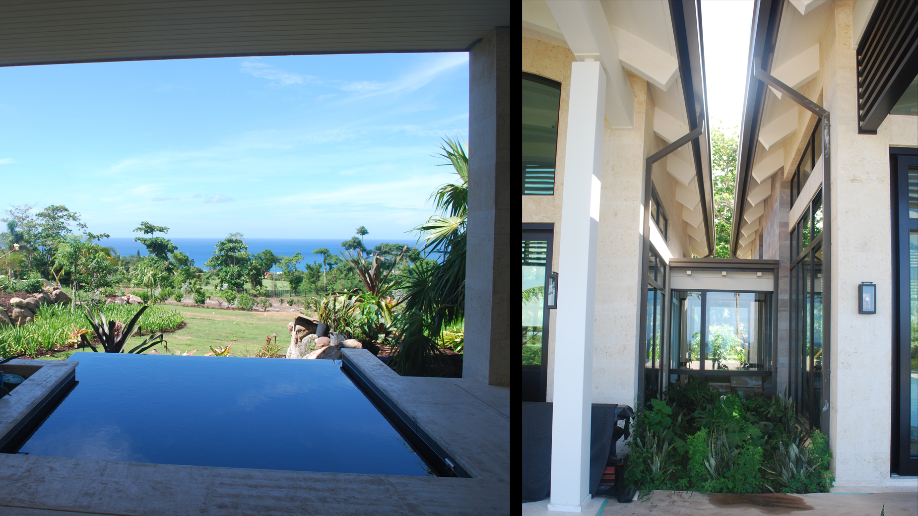 A house with a pool and a view of the ocean