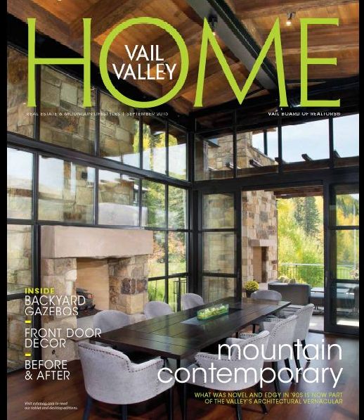 The cover of a magazine called vail valley home