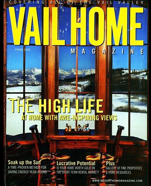 The cover of a magazine called vail home