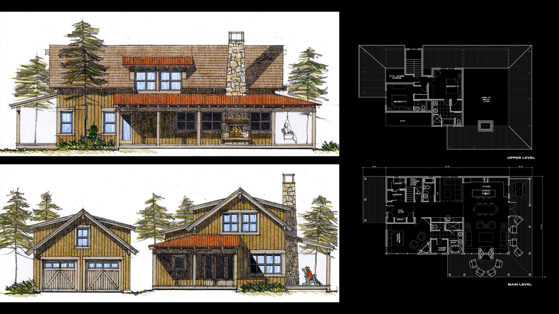 A drawing of a house and a floor plan