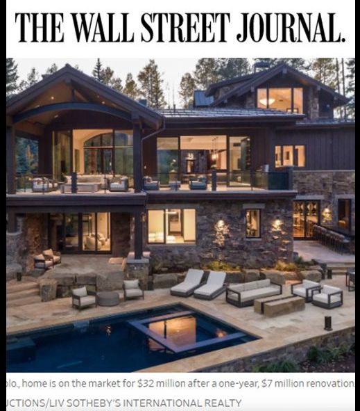 The wall street journal shows a large house with a pool