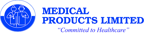 Blue Medical Products Limited logo with a family icon and the tagline “Committed to Healthcare”