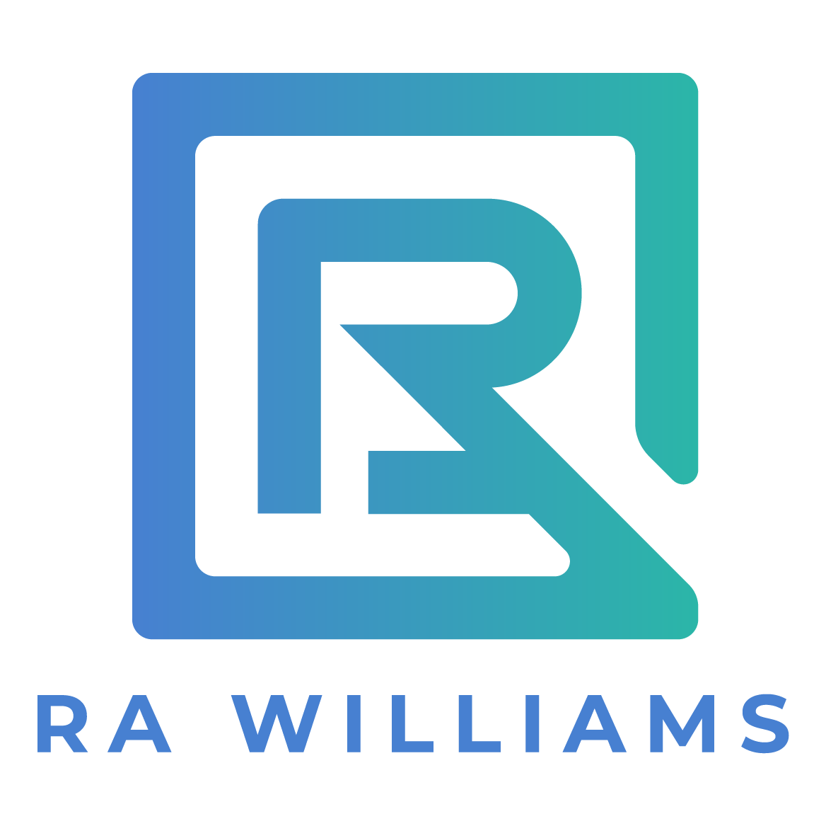 RA Williams logo with blue and teal stylized “R” icon and company name beneath