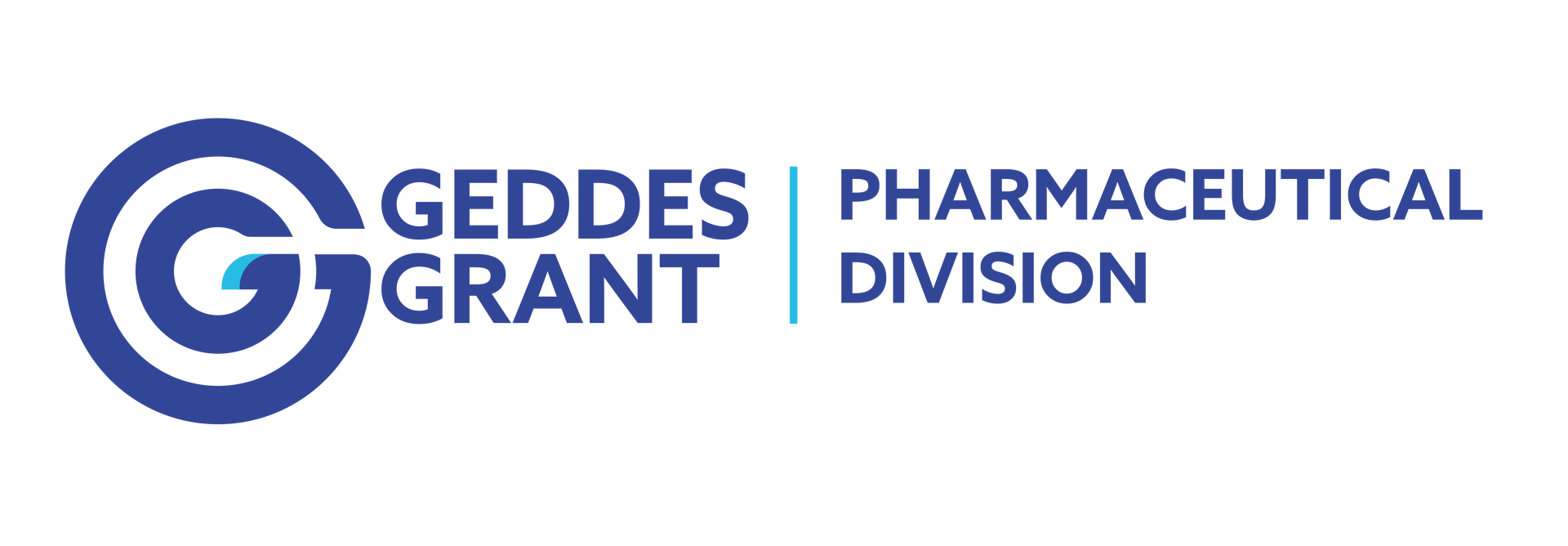 Geddes Grant Pharmaceutical Division logo in blue and purple on a white background