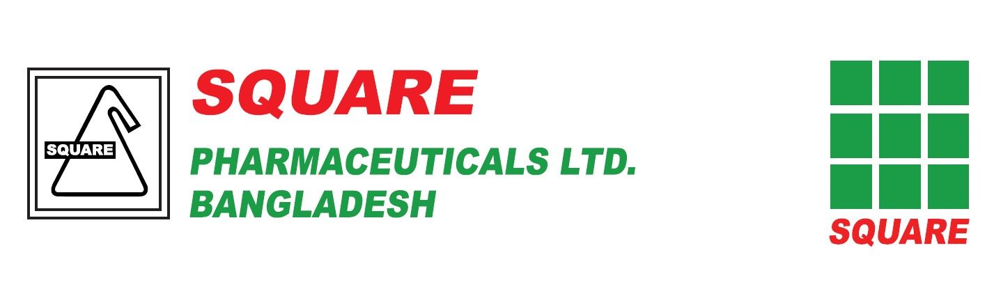 Square Pharmaceuticals Ltd. Bangladesh logo with red and green text and square icon on white background