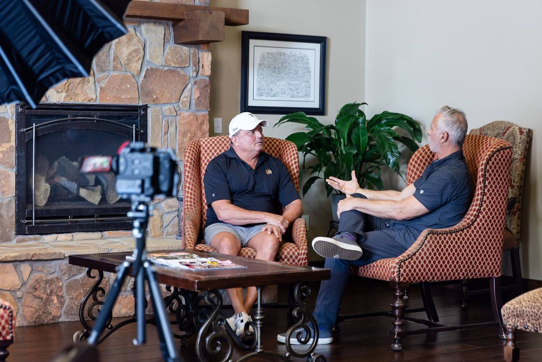 Doctor being interviewed on camera at Granbury Dental Center