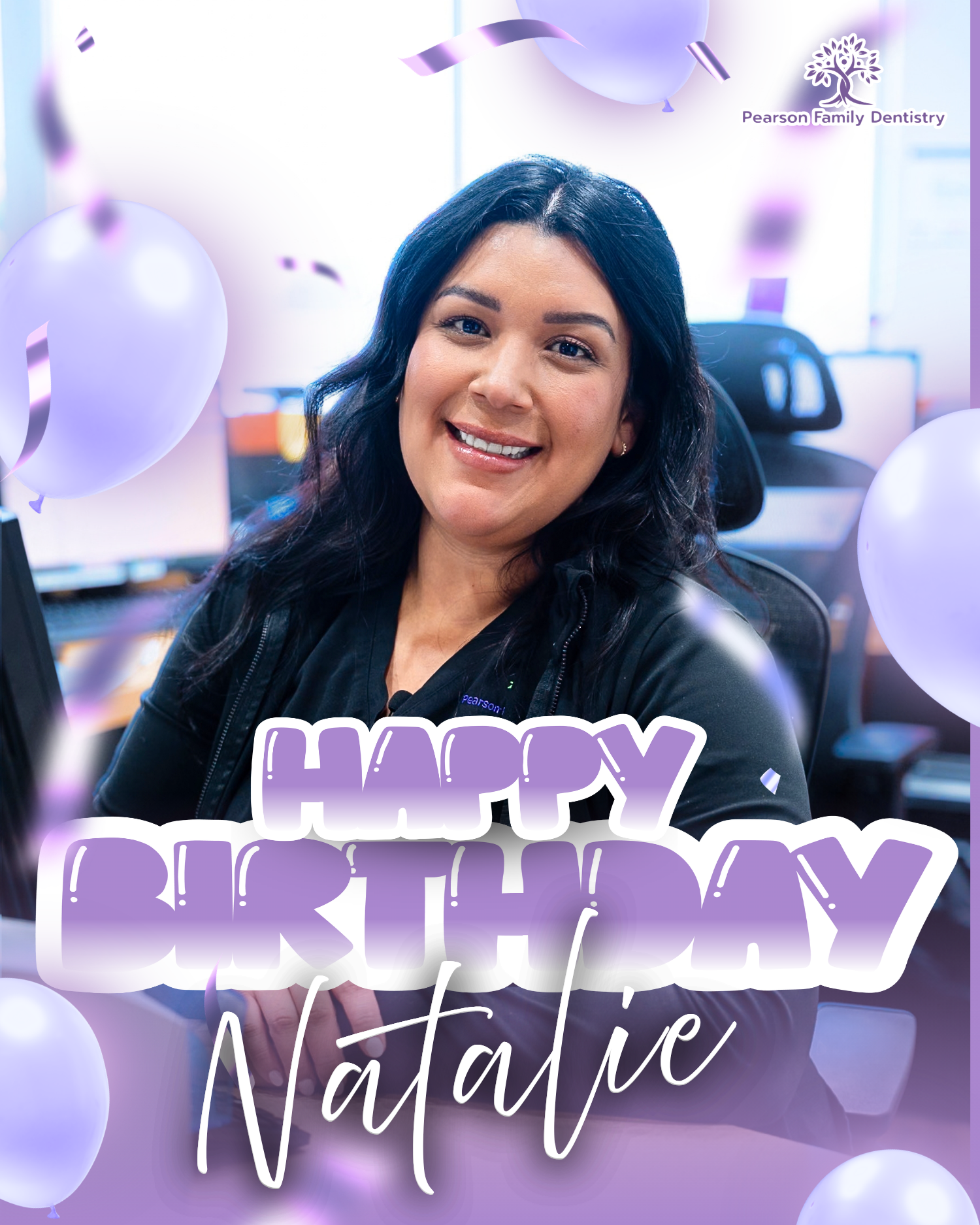 Instagram post by Pearson Family Dentistry: Happy Birthday, Natalie! ? Thank you for being the warm, welcoming heart at the front desk