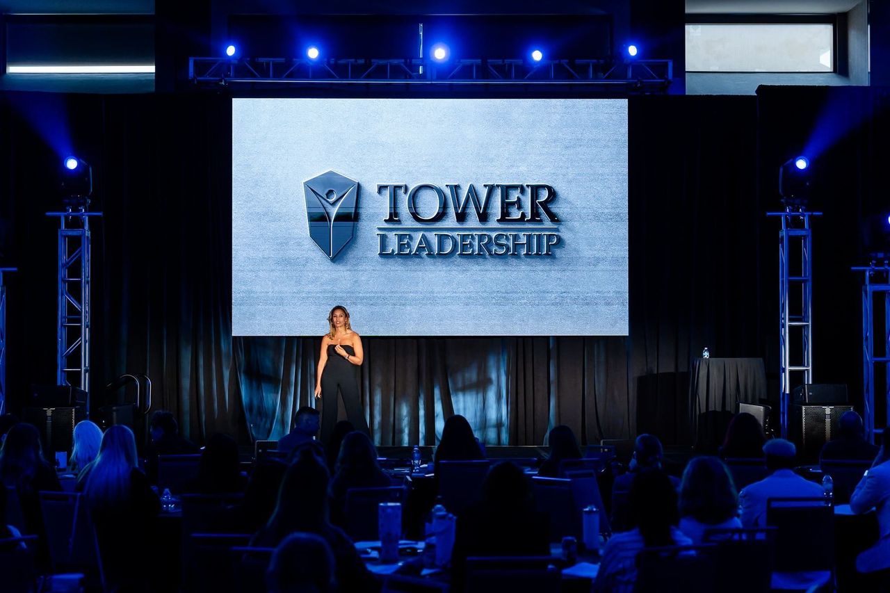 Dr. Anissa Broussard on stage at the Tower Leadership Summit