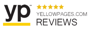 YellowPages.com Reviews logo with black “yp,” yellow stars, and yellow underline on white background