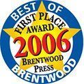Best of First Place Award 2006 Brentwood Press Brentwood medal logo