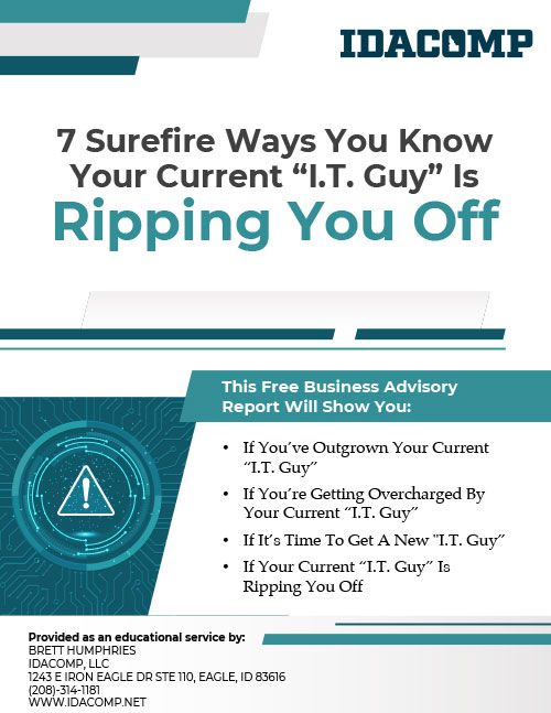 A promotional flyer from IDACOMP titled 