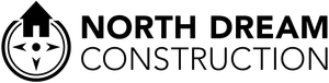 North Dream Construction logo with black house icon and bold black text on white background