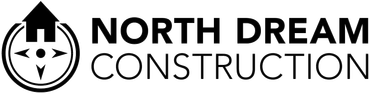 North Dream Construction logo with black house icon and bold black text on white background