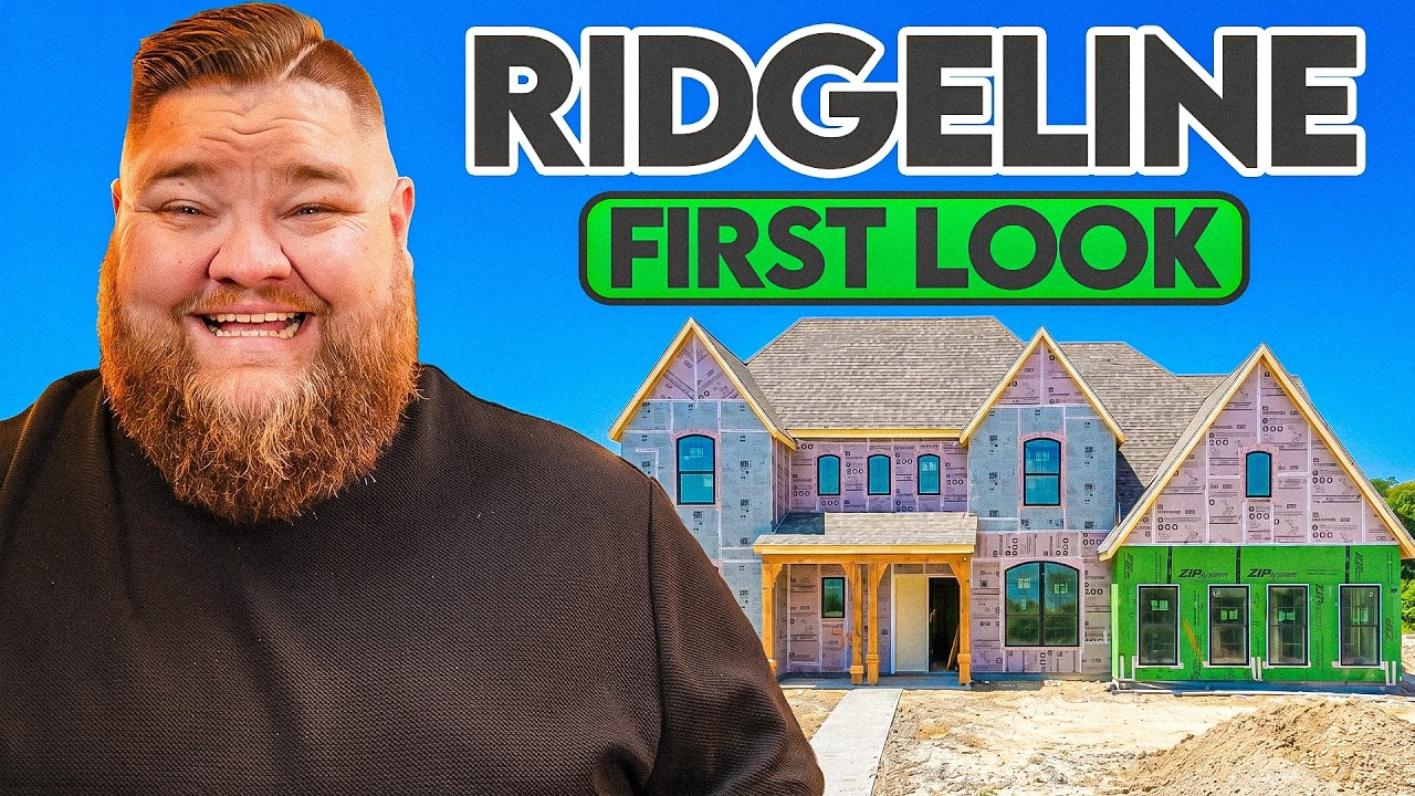Smiling bearded man beside a render of a colorful house with text “RIDGELINE FIRST LOOK”