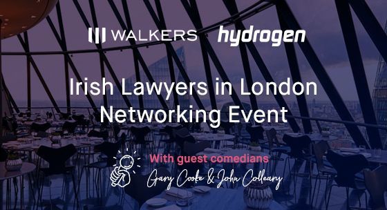 A poster for irish lawyers in london networking event