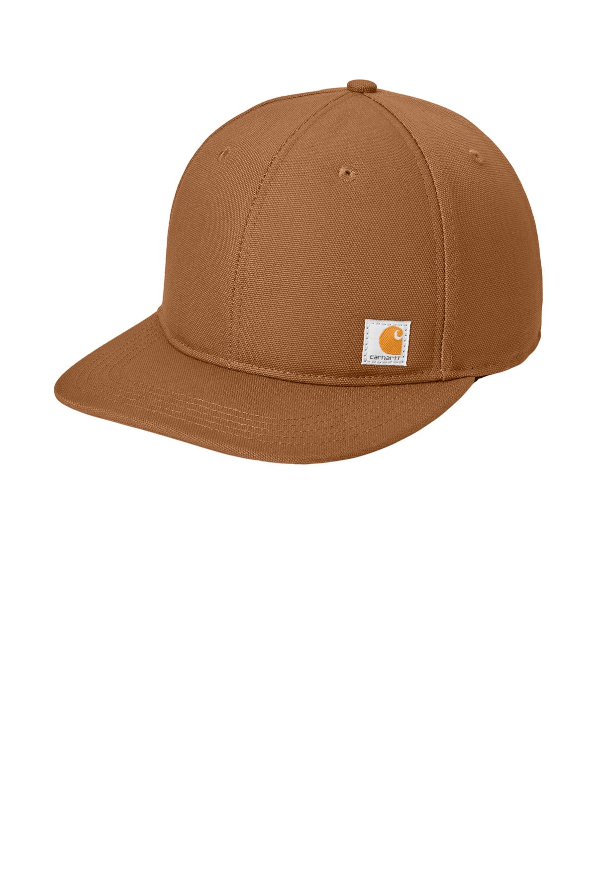 Brown Carhartt baseball cap with curved brim and logo patch.