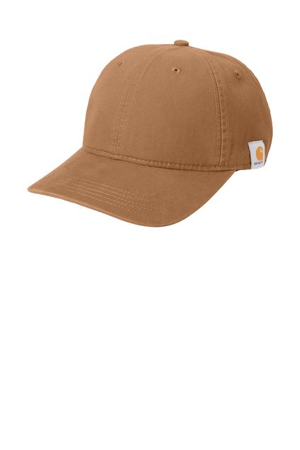Brown Carhartt baseball cap.