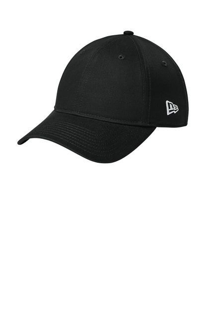 Black baseball cap with a curved brim, featuring the New Era logo on the side.
