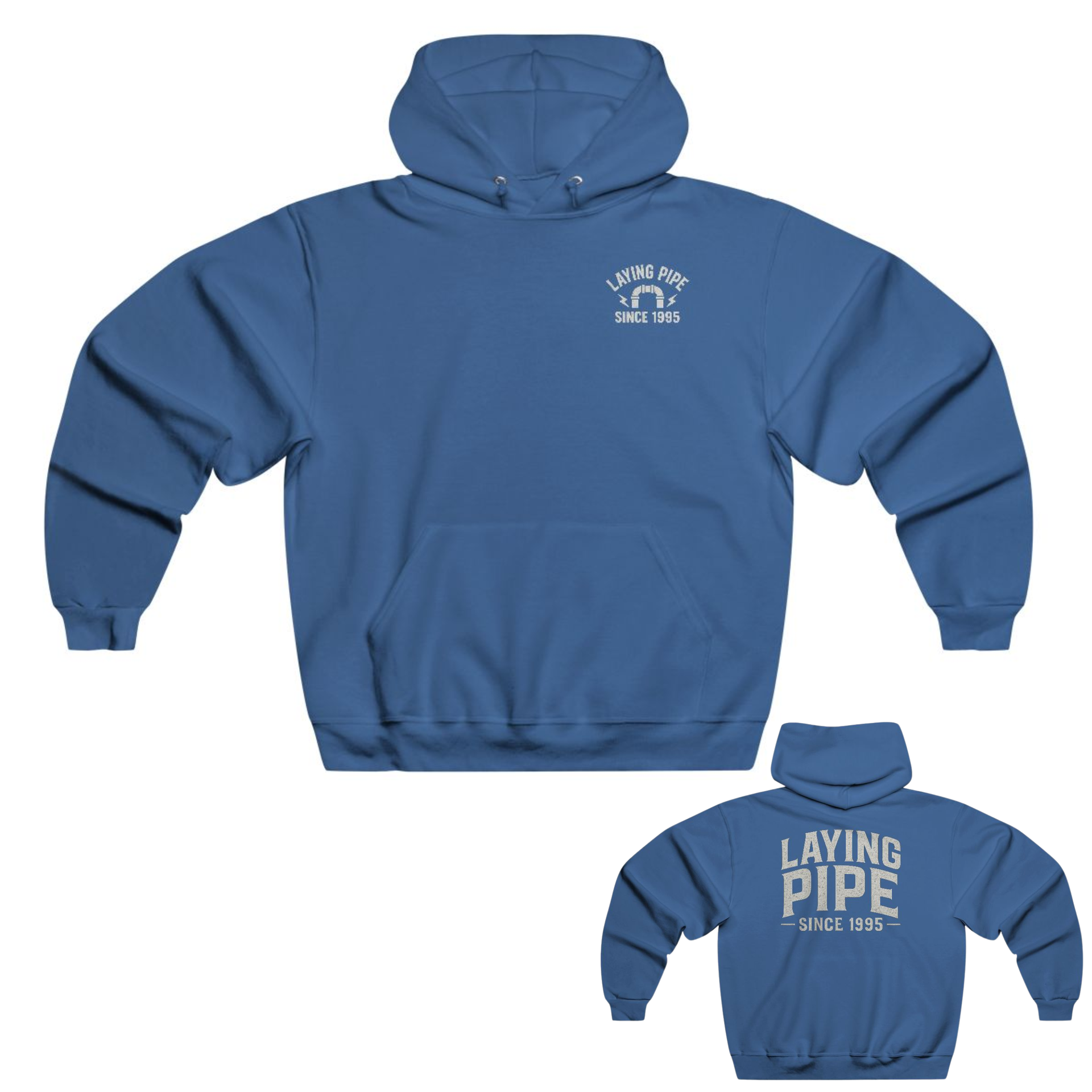 Blue hoodie with 