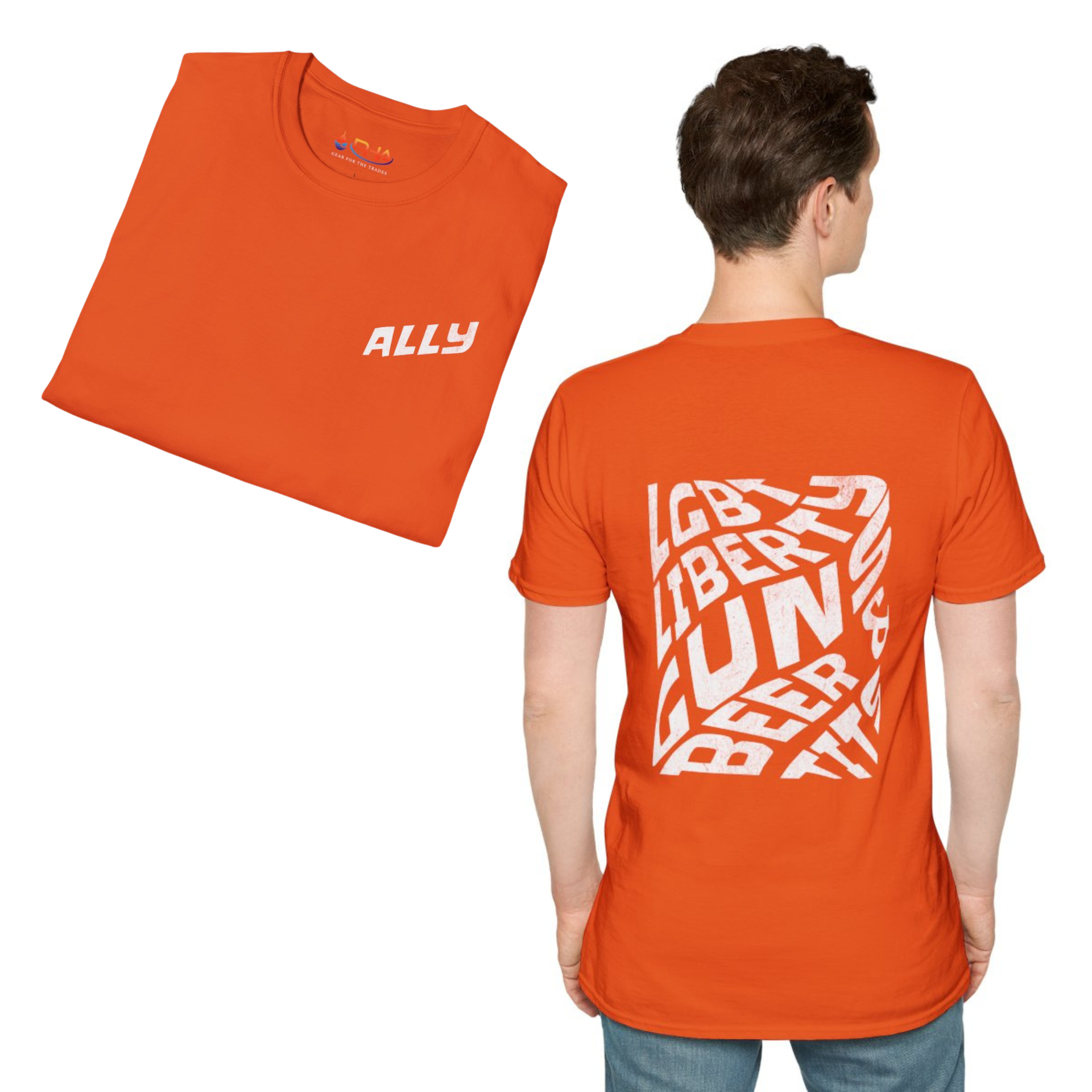 Orange t-shirt with 