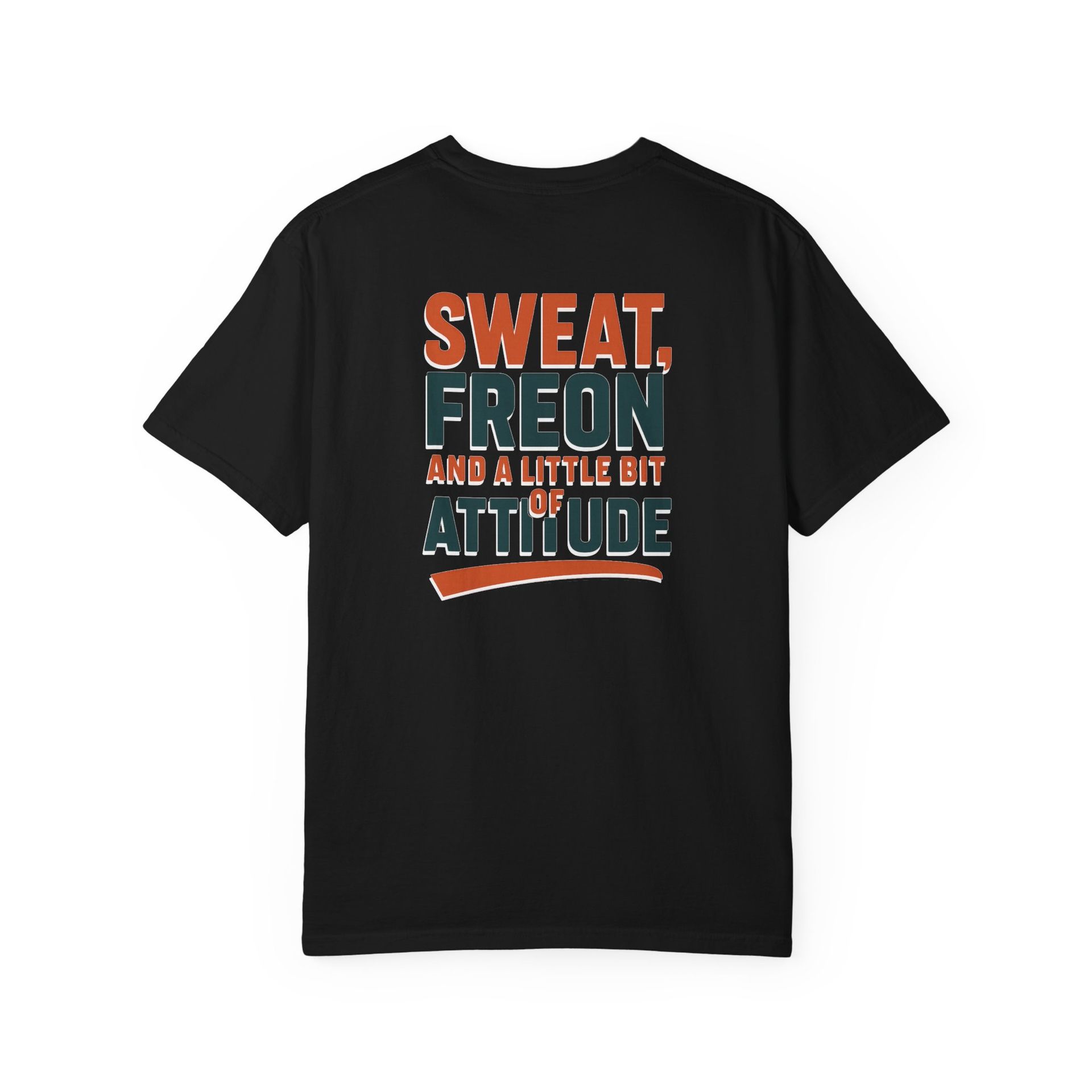Black t-shirt with text:
