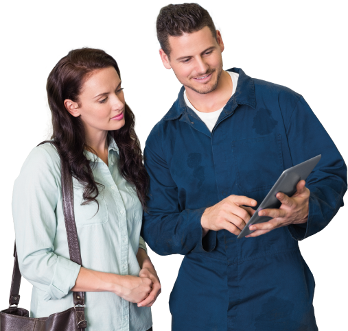 Client and a Mechanic | East Hill Automotive, Inc.