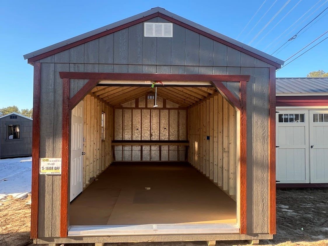 Roll door of 12x20 modern shed 46944