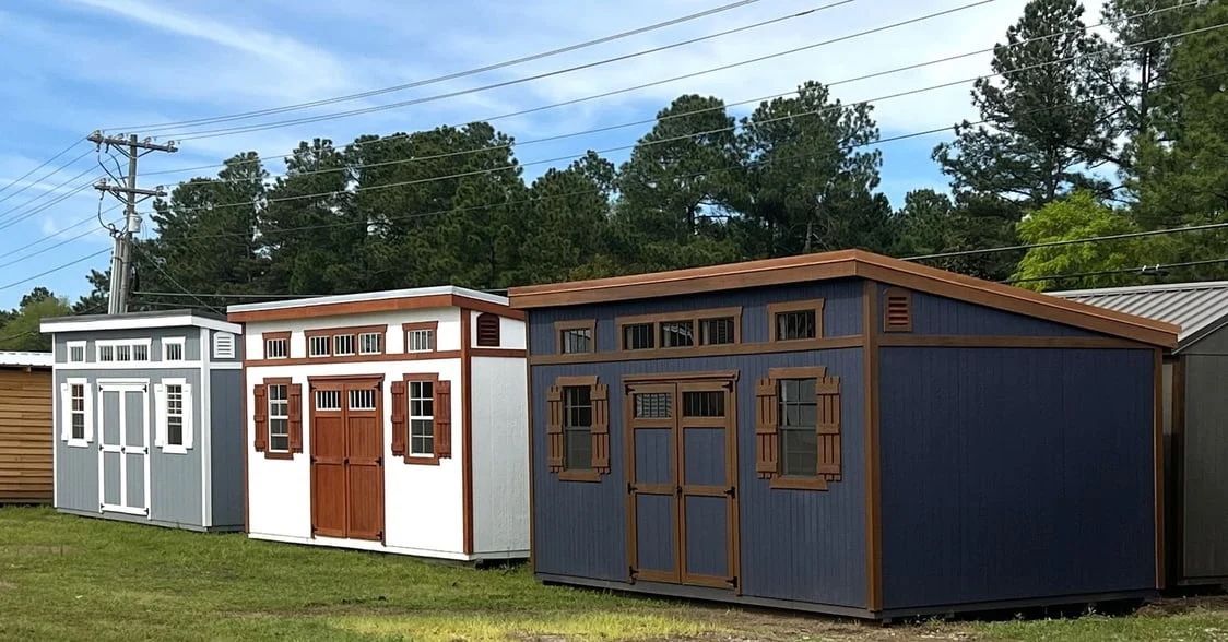 A row of sheds