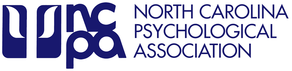 Logo of the North Carolina Psychological Association in dark blue with text alongside.