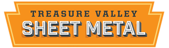 Orange Treasure Valley Sheet Metal logo with bold white and black text