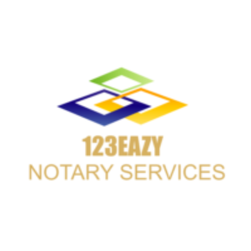 Blue Notary Public seal with a red fountain pen nib in the center