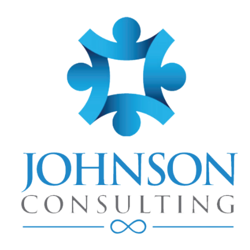 Johnson Consulting logo with a graphic of people intertwined
