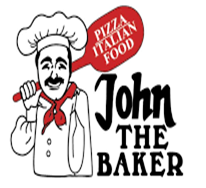 A logo for john the baker pizza italian food