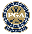 The logo for the professional golfers association of america.