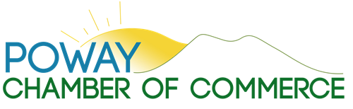 A logo for the poway chamber of commerce