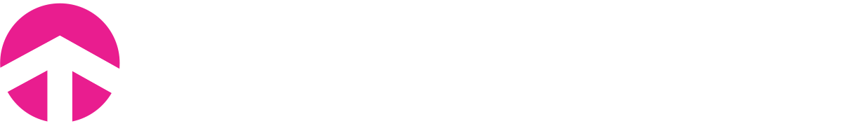 Pink and white arrow pointing up.