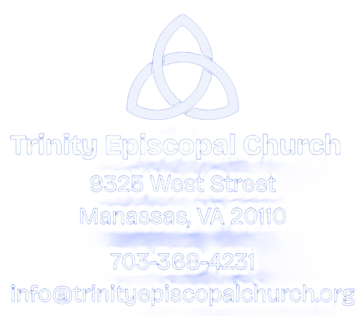 Trinity Episcopal Church logo with address and contact info.