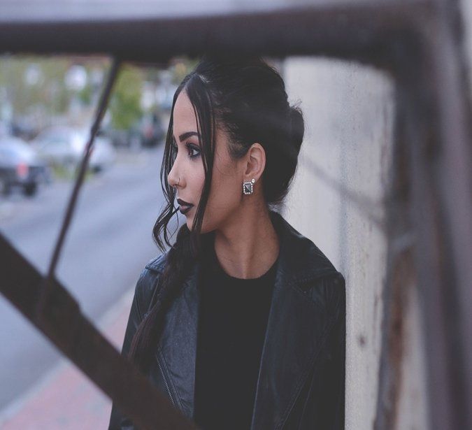 Young woman alone