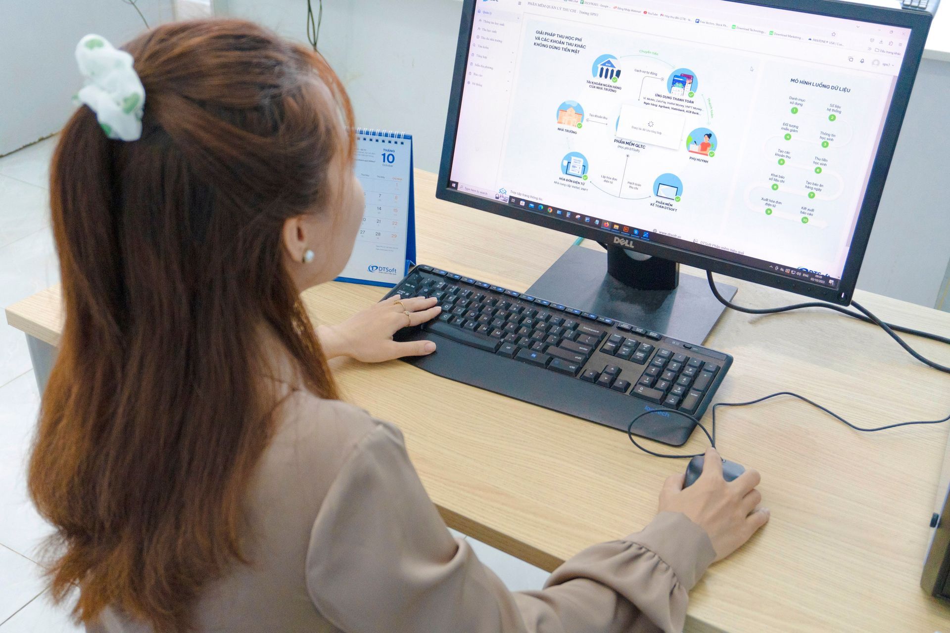 Employee using an HR system for payroll-related processes.