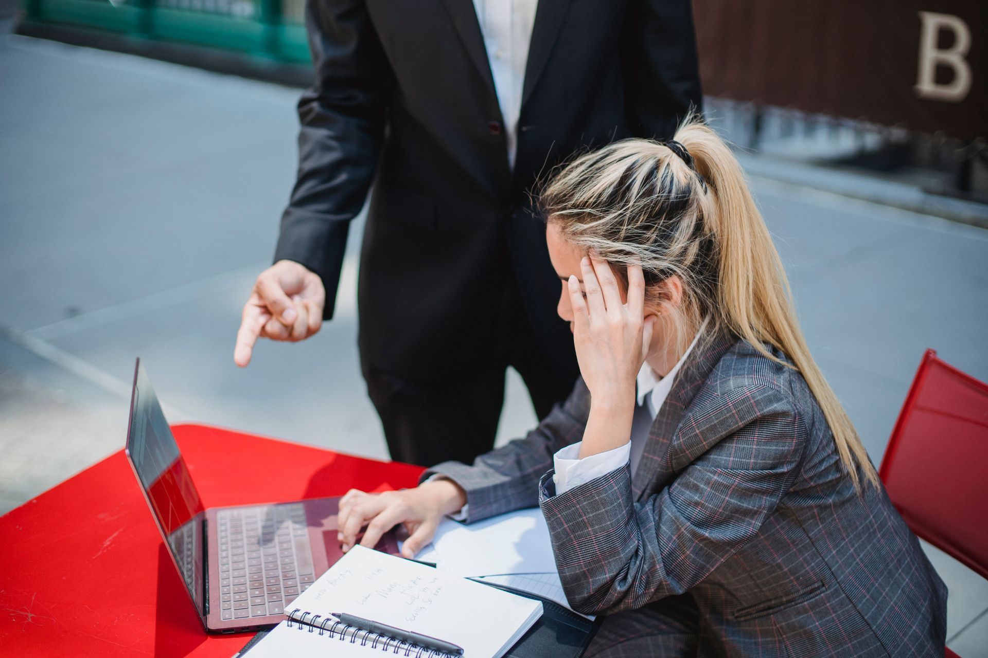 Employee discussing a workplace complaint that may require an HR investigation.