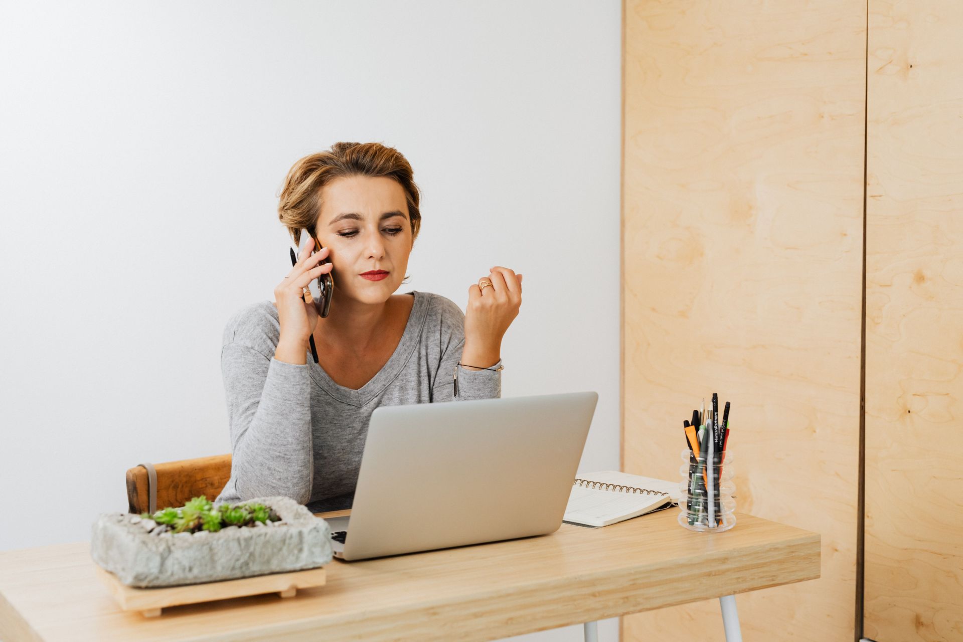 Business owner reaching out for HR services.