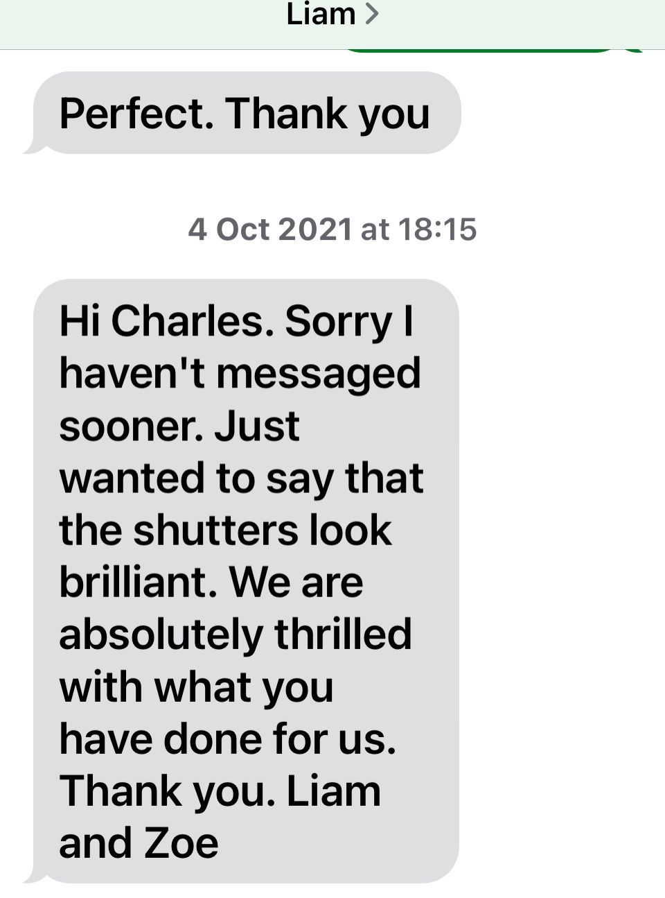 Thrilling Instalment of Shutters Customers Thrilled With Quality And Care Of Fitting Plantation Shutters