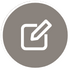 Edit icon in white on a gray circular background
