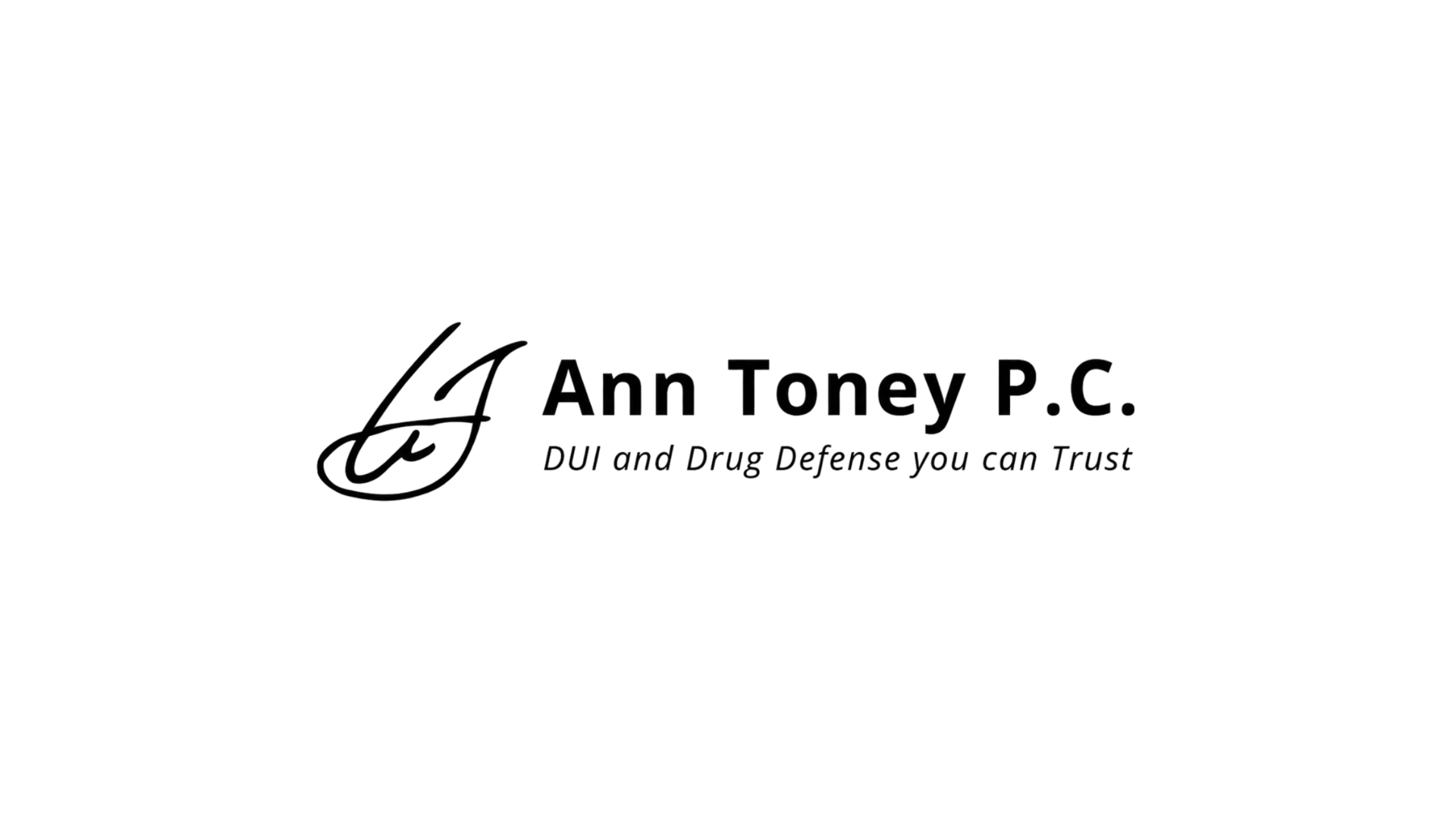 Logo for Ann Toney P.C. with tagline “Criminal Drug Defense you Can Trust”