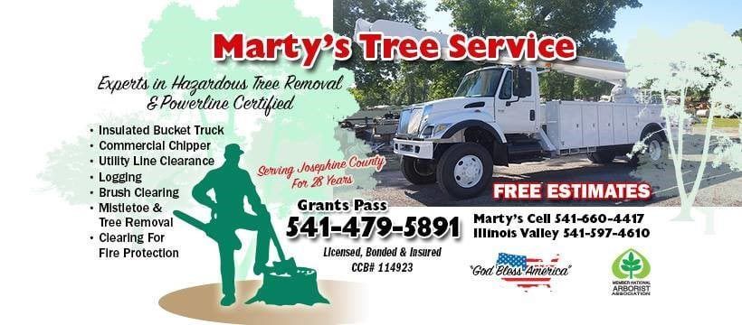 Marty's Tree Service advertising