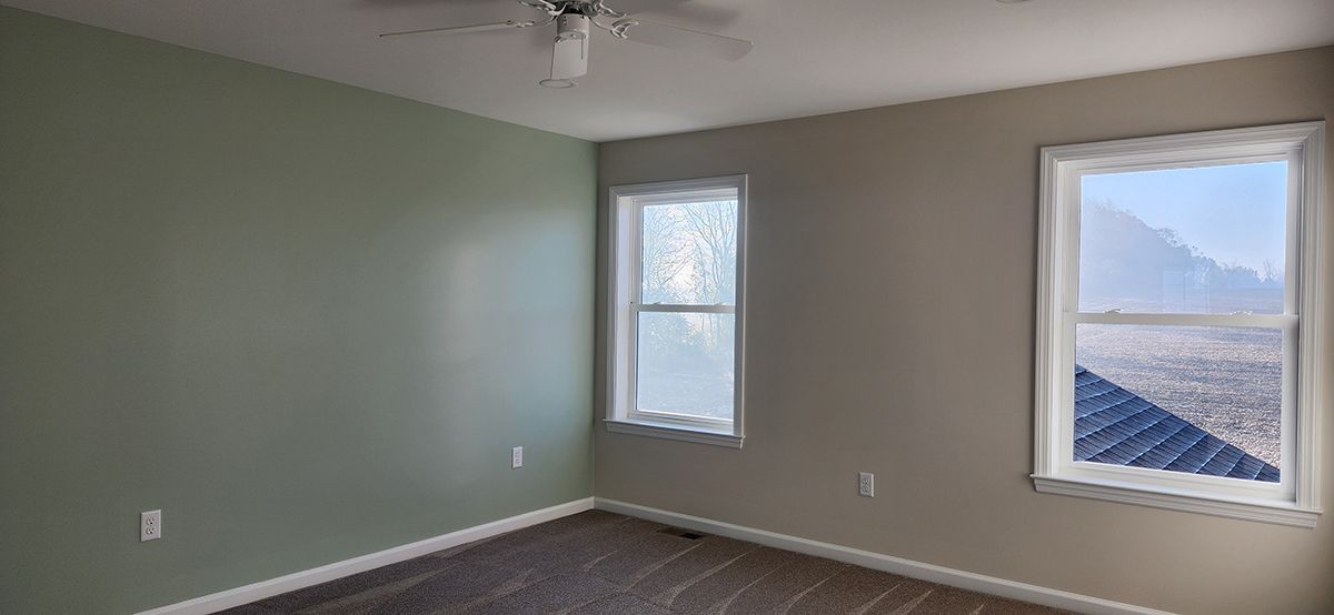 bedroom with two windows