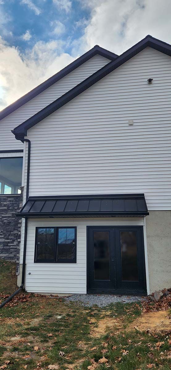 French door entrance to upscale mancave
