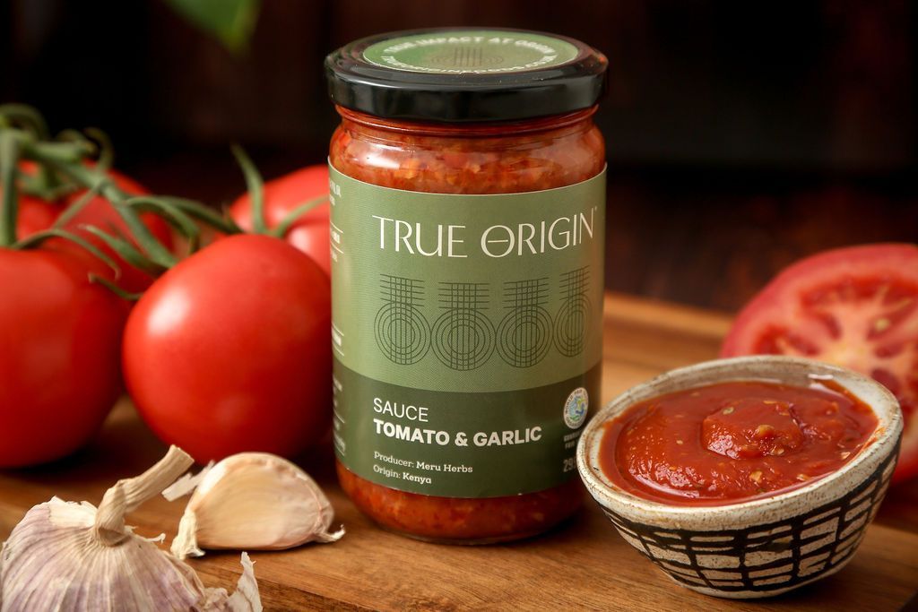 fair trade tomato and garlic sauce from Kenya